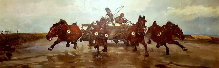 "stereotype stretched legs" Frederick Woodhouse Senior, 1820&ndash;1909. The Cup of 1862-1863, oil on canv